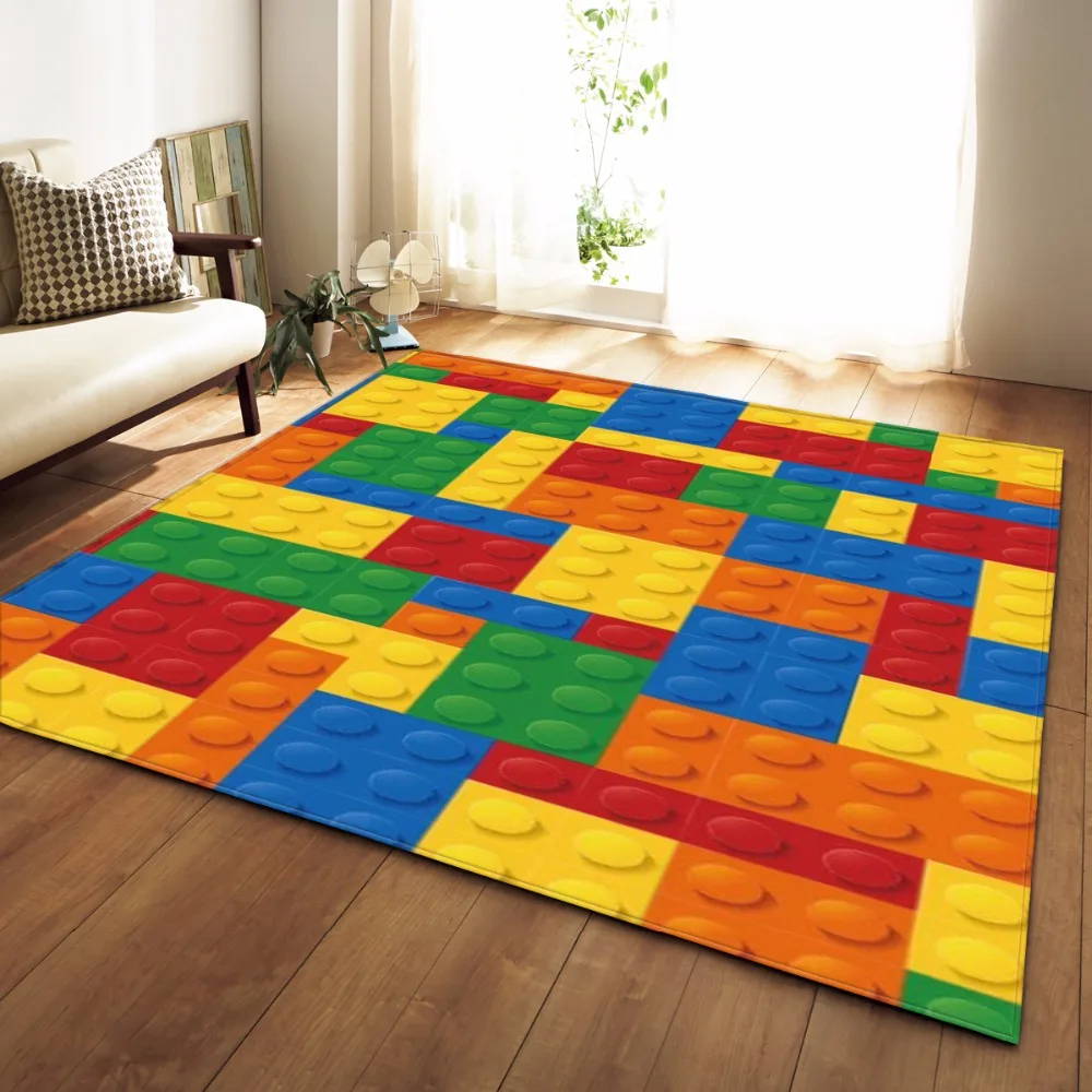 

Modern Colorful Rug Bedroom Kids Room Play Mat Carpet Flannel Memory Foam Area Rugs Large Carpet for Living Room Home Decorative