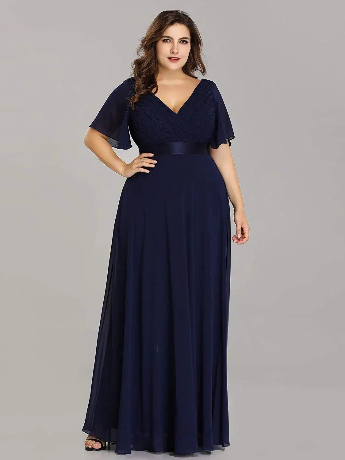 Vestido de Noite Cinto de Couro Novo Simples Banquete Criss-cruz V-neck Floor-length Festa Vestido Formal 11 Cores Podem Escolher 2022