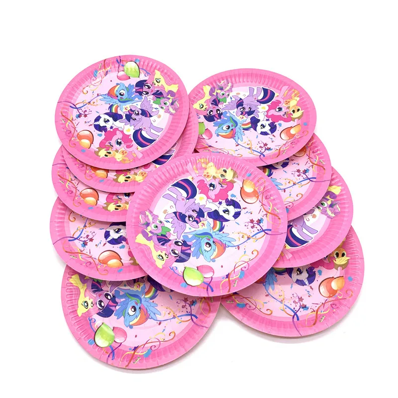 

60/90/100PCS Cartoon My Little Pony Baby Shower Birthday Party Decoration Set My Little Pony Banner Straws Cups Plates Supplies