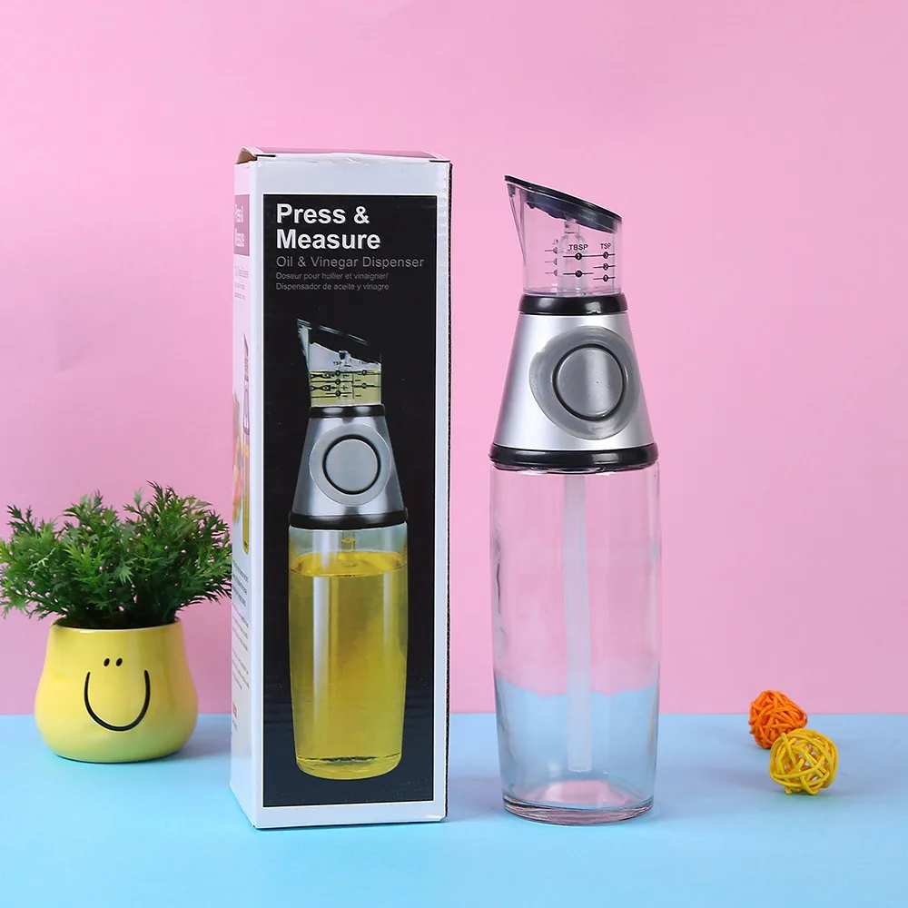 

500ML Olive Oil Dispenser Bottle With Measurements And Drip-Free Spout For Vinegar Cruet Cooking Kitchen Oil Dispenser