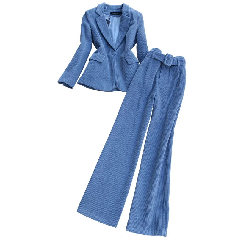 Женские костюмы корейский стиль 2020 Вельветовые женские брюки куртка