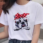 Забавная милая собака, Женская Футболка Harajuku Kawaii, футболка с графическим принтом, модная женская одежда с круглым вырезом, топы, футболки, новая летняя футболка