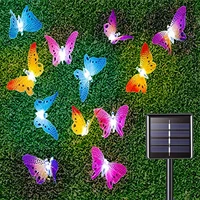 1220 led solar powered butterfly fiber optic fairy string lights waterproof christmas outdoor garden holiday decoration lights