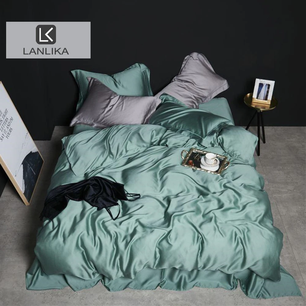 Роскошный комплект постельного белья Lanlika из 100% шелка красивая кожа Королева