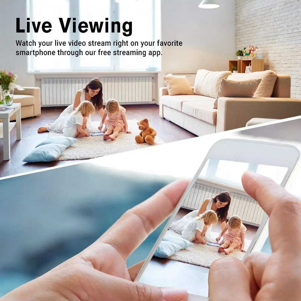 Беспроводная камера безопасности, 1080P WiFi батарея камера с двухсторонним аудио, ИК ночного видения, PIR датчик движения, крытый/Открытый