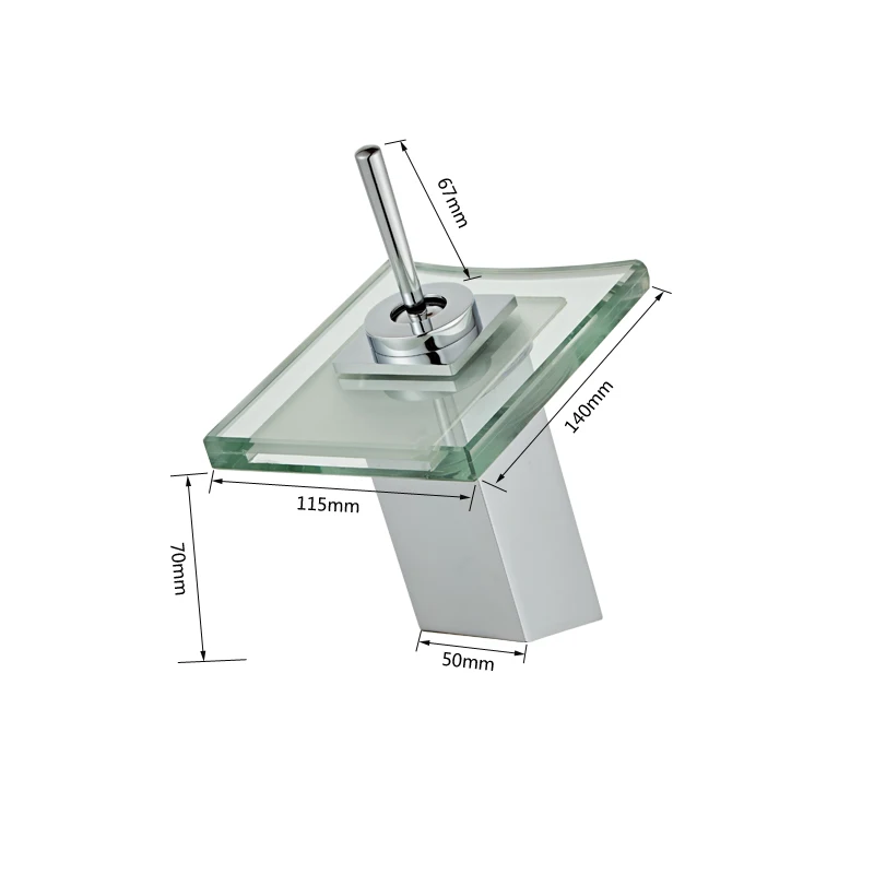 Смеситель для ванной комнаты со светодиодной подсветкой хромированная латунь