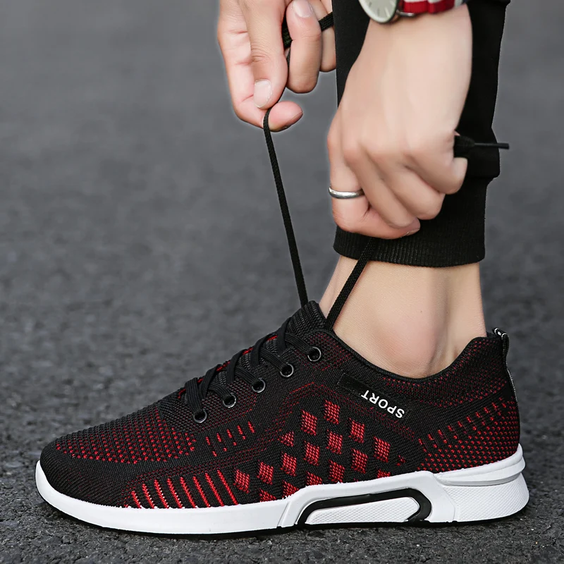 Мужские кроссовки для бега повседневная обувь летающие тканые удобные дышащие