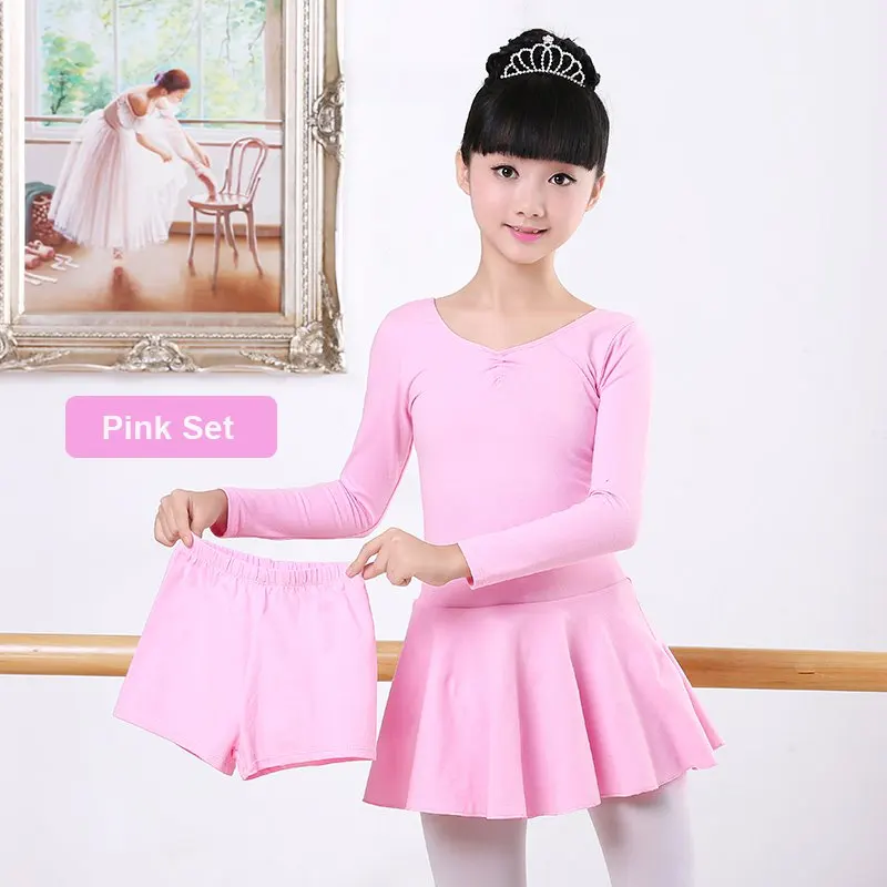 Pink Cotton Separate Shorts Dance Ballet Suit Children Baby Girls Gymnastics Dress Kids Dancewear | Тематическая одежда и