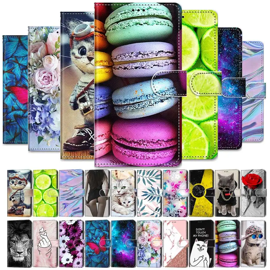Кожаный чехол книжка для OPPO A52 A92 A72 A15 S A53 A93 4G A9 A33 A5 2020 F17 Pro Realme 5 5s C15 Бумажник
