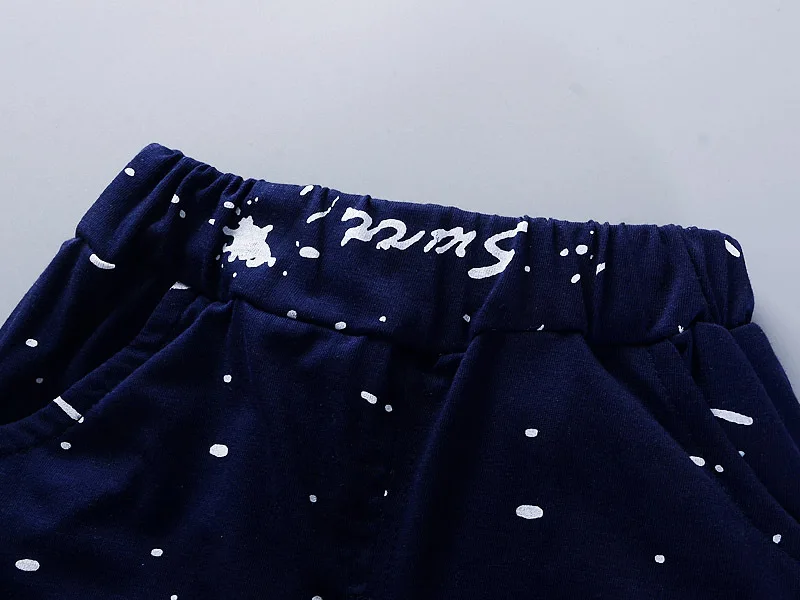 Повседневный летний хлопковый костюм для мальчиков футболка с коротким рукавом