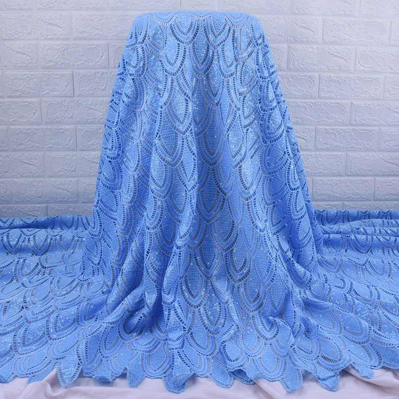 

Zhenguiru Milk Silk Guipure Cord Fabric Sequined African Lace Fabric New Nigerian Fabric For Women Party And Wedding Dress A2058