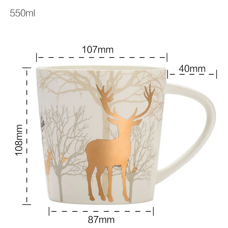 Керамическая кружка 500 мл набор фарфоровых созвездий Рождественская LuckyMerry с