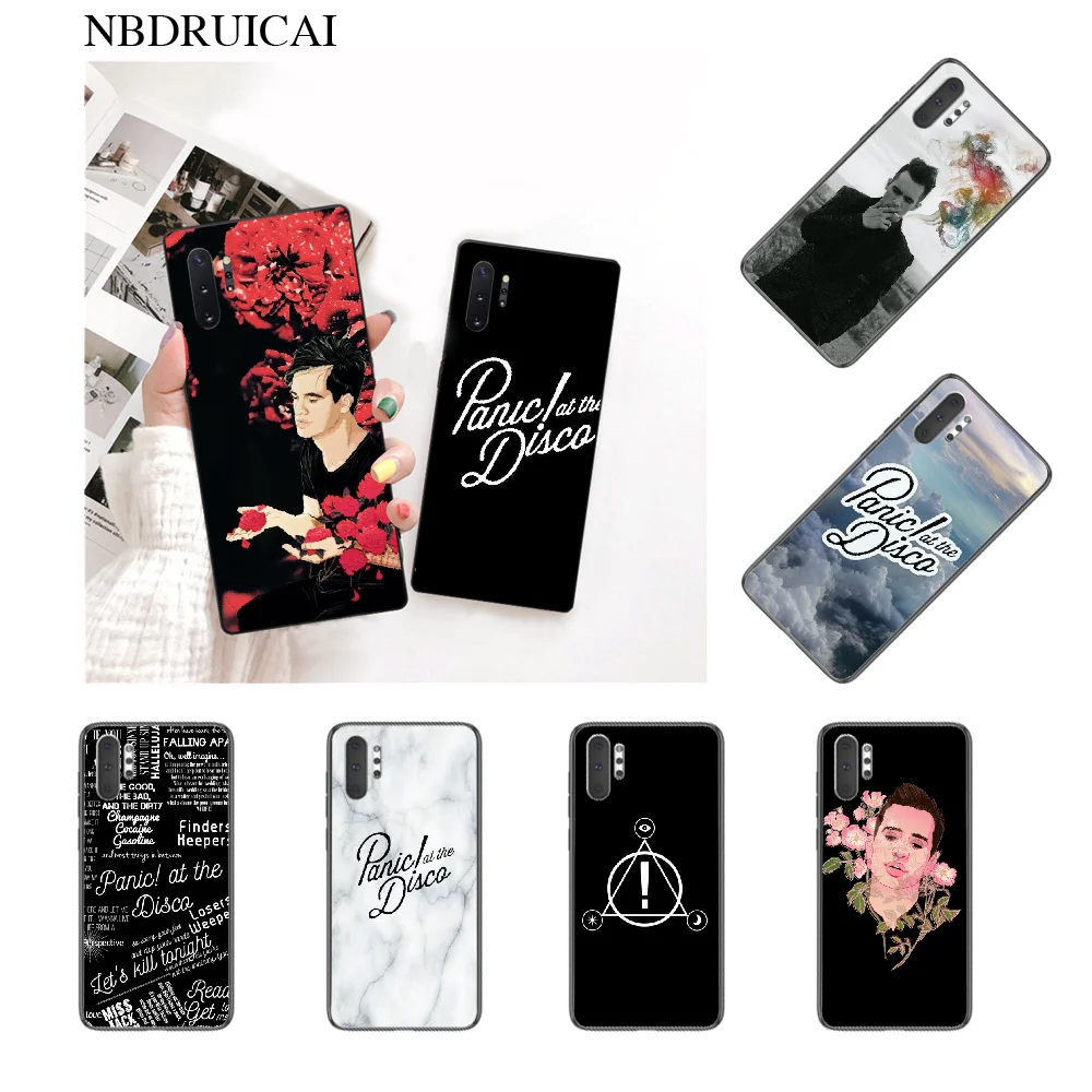 NBDRUICAI Panic At The Disco Bands TPU черный чехол для телефона Корпус Samsung Note 3 4 5 7 8 9 10 pro M10 20