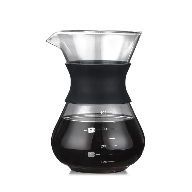 Reusable Glass Coffee Pot Manual Maker Stainless Steel Filter Durable Drip Coffeeware 200/400ml | Дом и сад