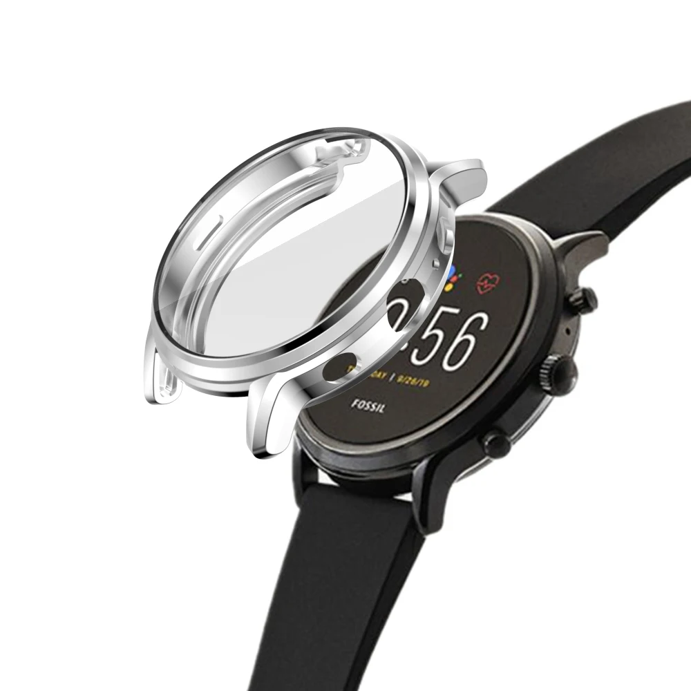 Мягкий ТПУ чехол для часов покрытие полное гальванический защитный Fossil Gen 5 Carlyle