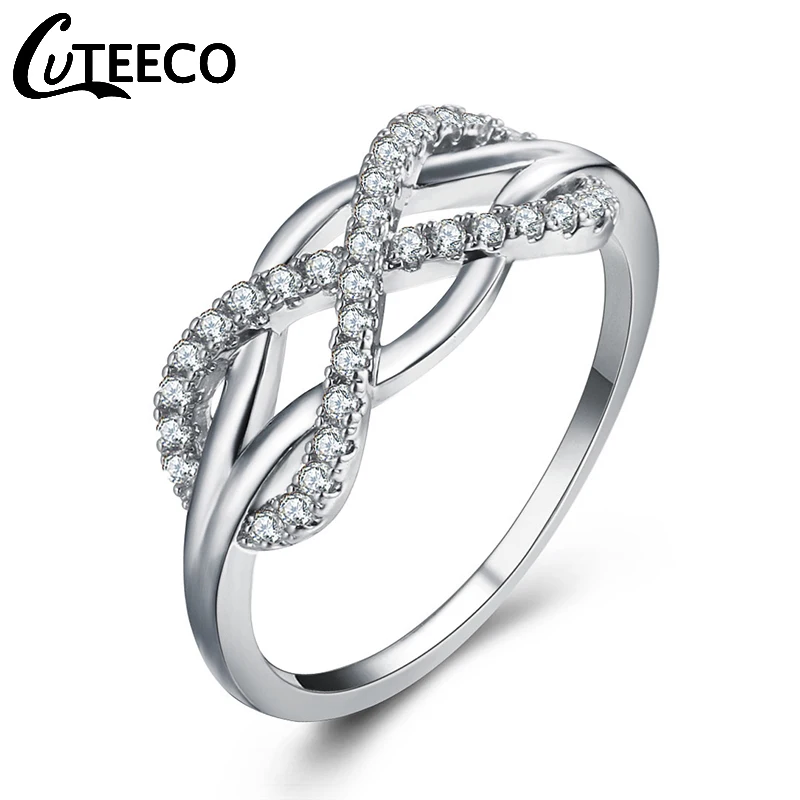Cuteeco Высокое качество Серебряный цвет CZ вечность бесконечный Love Claddagh 8 формы