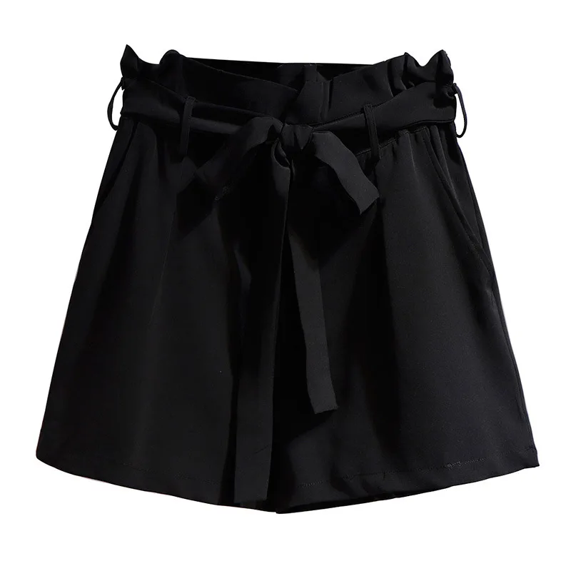 

Waist 144cm 2021 summer plus size shorts for women large loose casual wide leg pocket shorts belt black army green 4XL 5XL 6XL