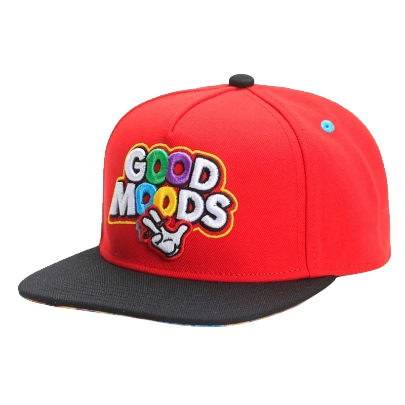 

Brand Good Moods Cap red cotton Hip Hop snapback hat for men women adult outdoor basketball casual sun baseball cap