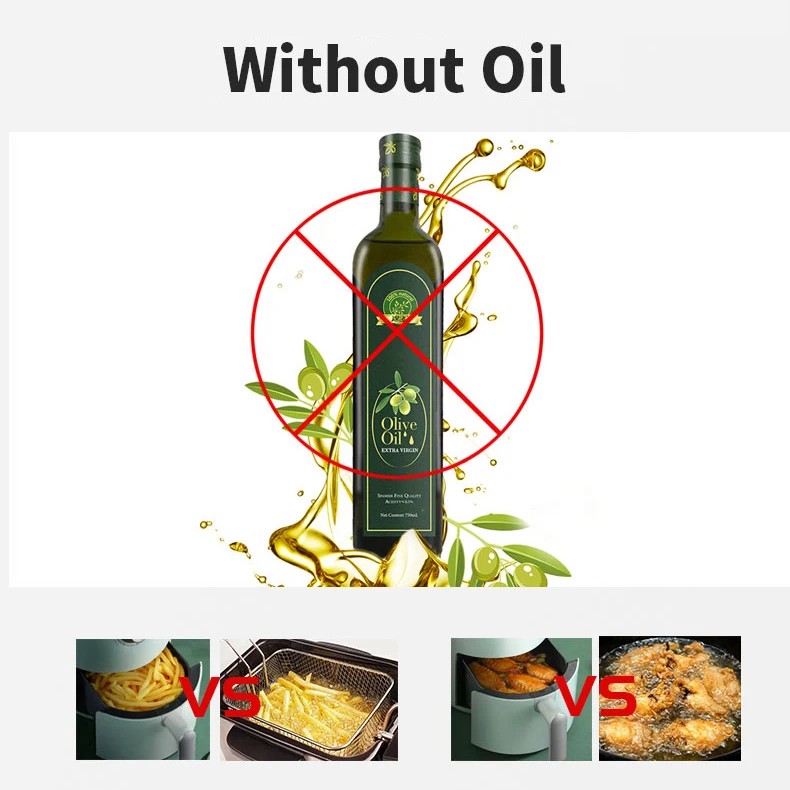 Электрическая Фритюрница 2 л без масла 800 Вт конвекционная печь 360 ° жаровня с