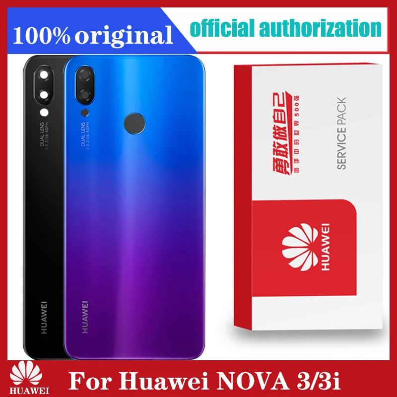 Крышка батарейного отсека для Huawei Nova 3 Задняя стеклянная крышка 3i сменная