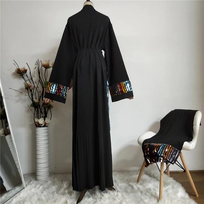 Мусульманское кимоно с блестками абайя хиджаб платье кафтан одежда для женщин