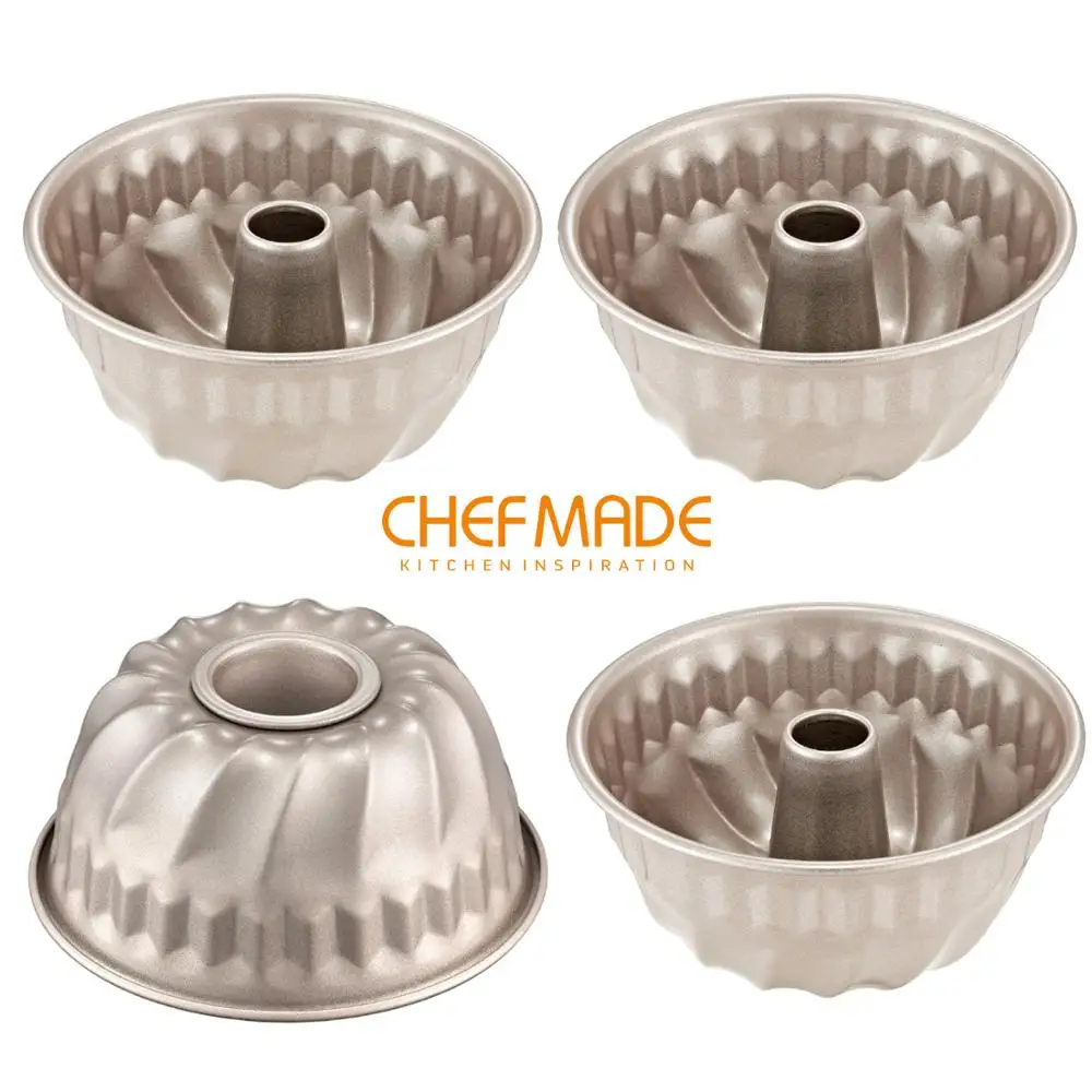 CHEFMADE 4 шт Мини Набор сковороды дюймовый антипригарный Kugelhopf пробирки формы FDA