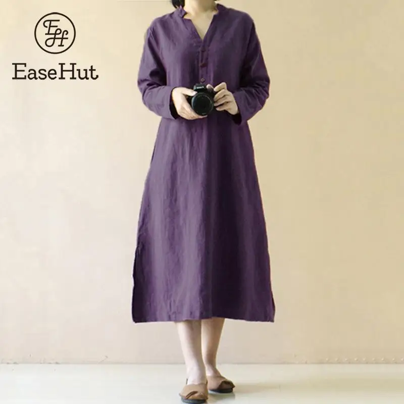 Женское винтажное платье с пуговицами карманами и v образным вырезом