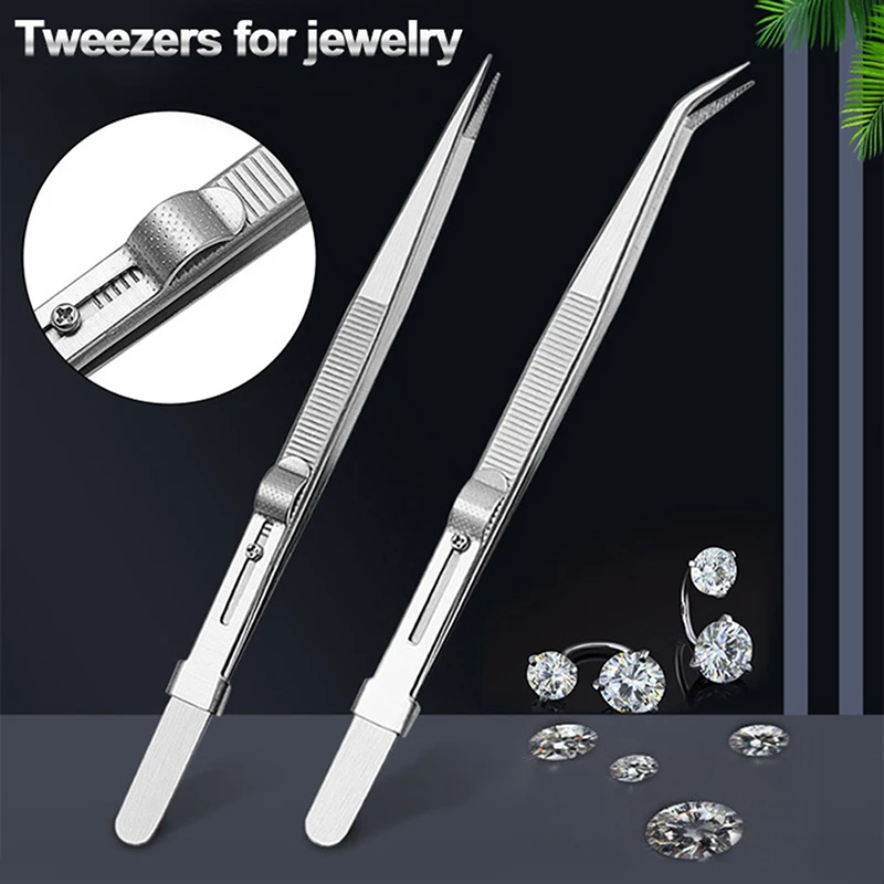 

Jewelry Making Tool Tweezers Concave Groove Diamond Stainless Steel Adjustable Craft Tools for Jeweler ювелирный инструмент