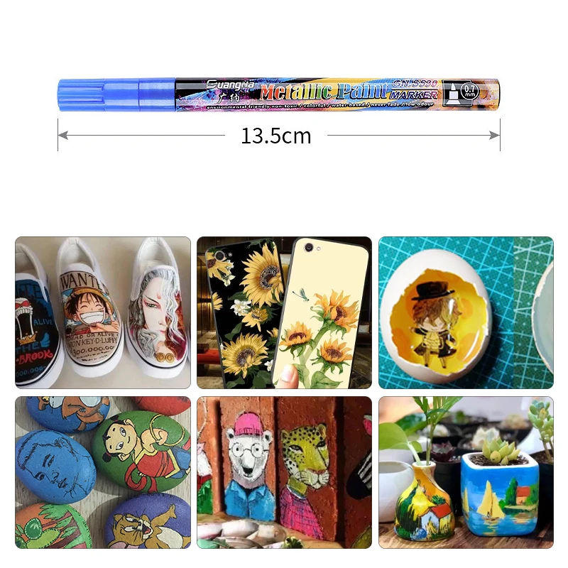 

GuangNa Acrylic Marker 6/24 Colors Set DIY Photo Album Black Card Canvas T-shirt Graffiti Waterproof Metal Marker Pen