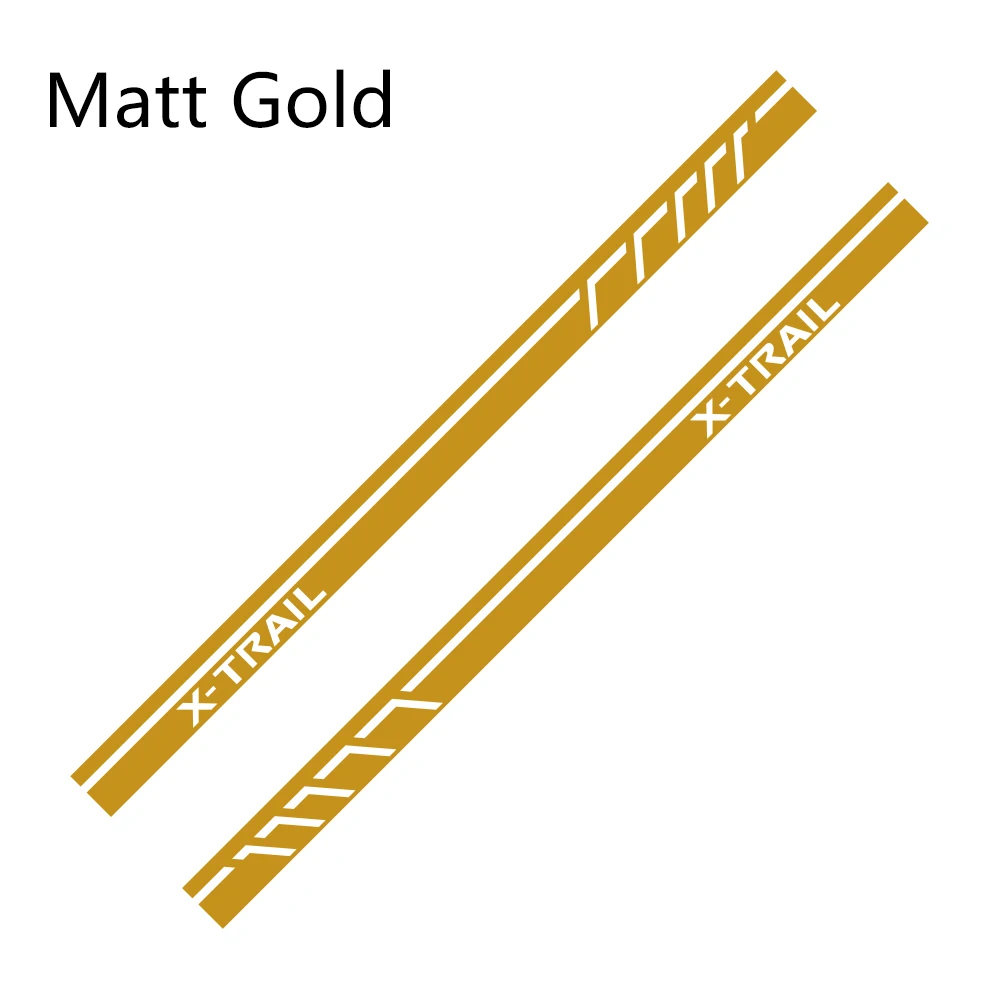 Matt Gold 2 шт. автомобильные боковые полосы наклейки для NISSAN X-TRAIL DIY Автомобильная виниловая пленка Стайлинг наклейка украшение автомобиля Принадлежности для тюнинга - Название цвета: Matt Gold