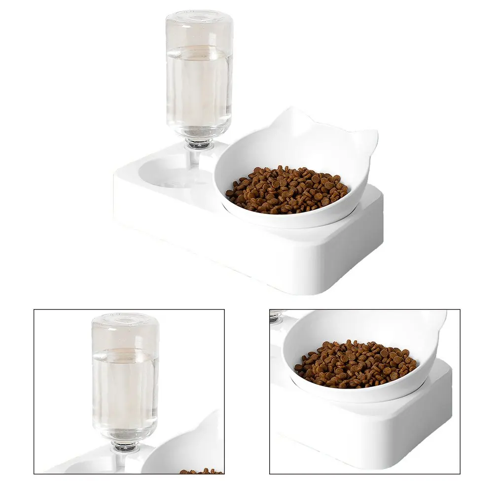 Гравитационный водный и Еда миски кошка миска для воды еды чаша 0-15 ° регулируемый