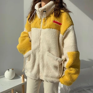 Новинка Осень 2020, верхняя одежда, пальто из овчины, повседневная бейсбольная куртка, теплая Женская шерстяная куртка Parker в стиле пэчворк, большие размеры, зима