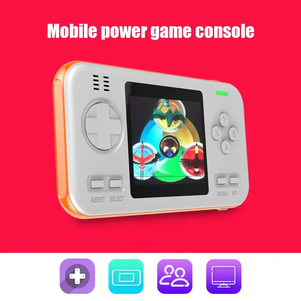 

Handheld Retro Game Console Game Player Power Bank 2.8 Inch Color Built-in 416 Classic Games Light Weight Easy to Carry