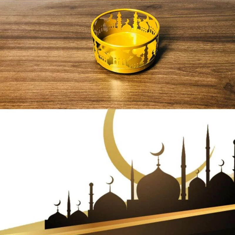 

3 Pcs Mubarak Ramadan Round Trays Festival Dinner Plate Set Ramadan Kareem Tray H3CF