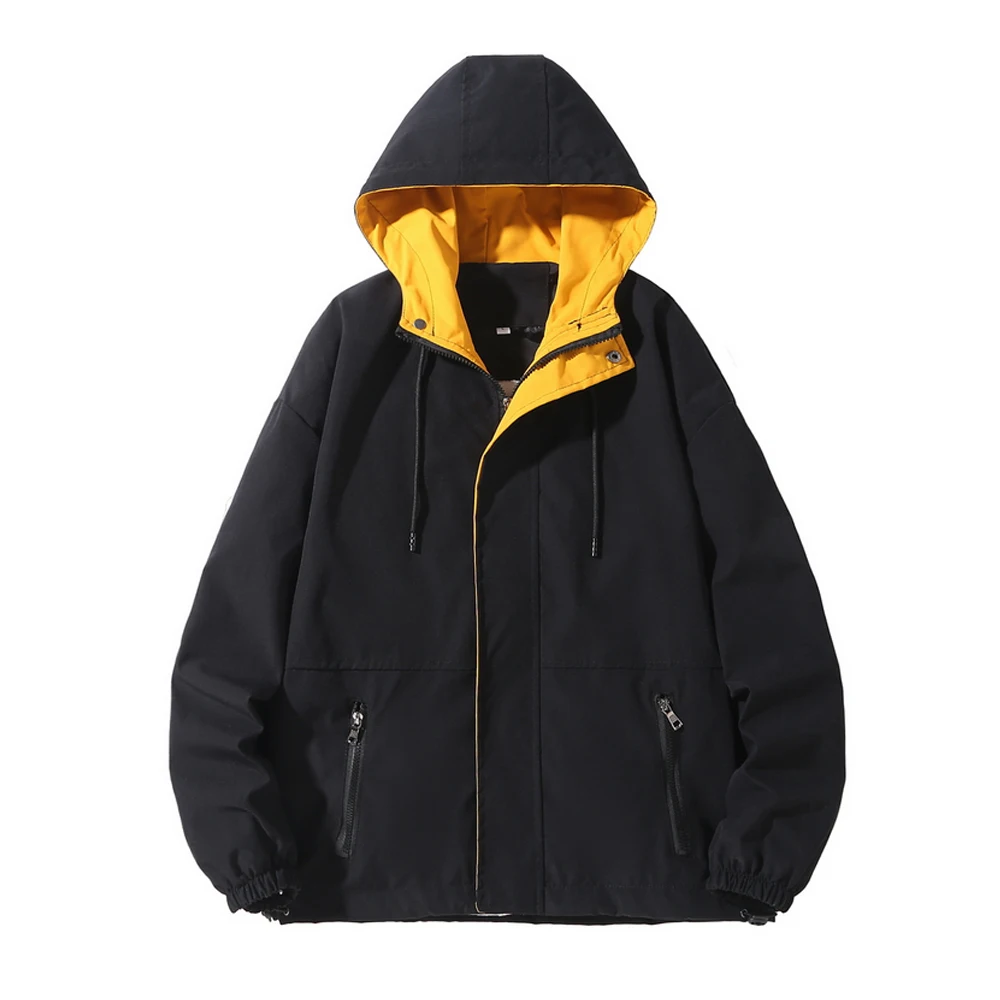 

New Men Cargo Bomber Jackets and Coats Plus Size Mens Jackets Fashion Hip Hop Windbreaker Casual Loose Hooded Outwear Streetwear