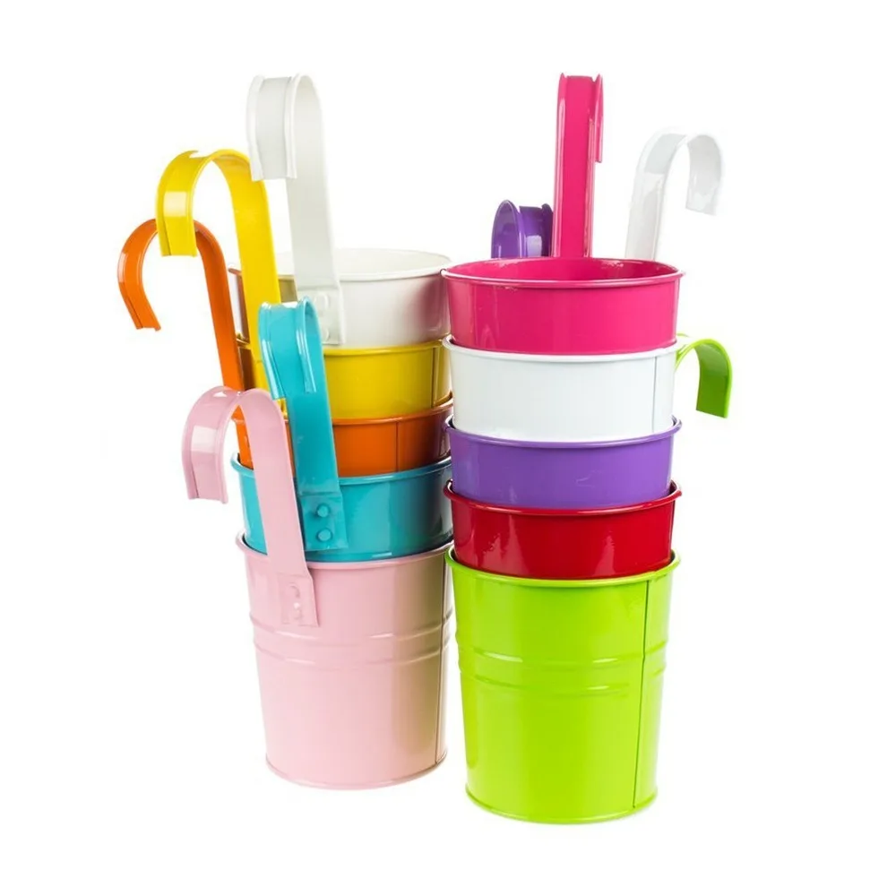 10 шт. Висячие металлические ведра балкон садовые горшки цветочные растение