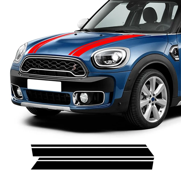 

Наклейка на капот автомобиля, багажник, гоночный спорт, длинный капюшон в полоску, комплект заднего кузова, боковая юбка на двери для Mini Cooper Countryman F60, аксессуары