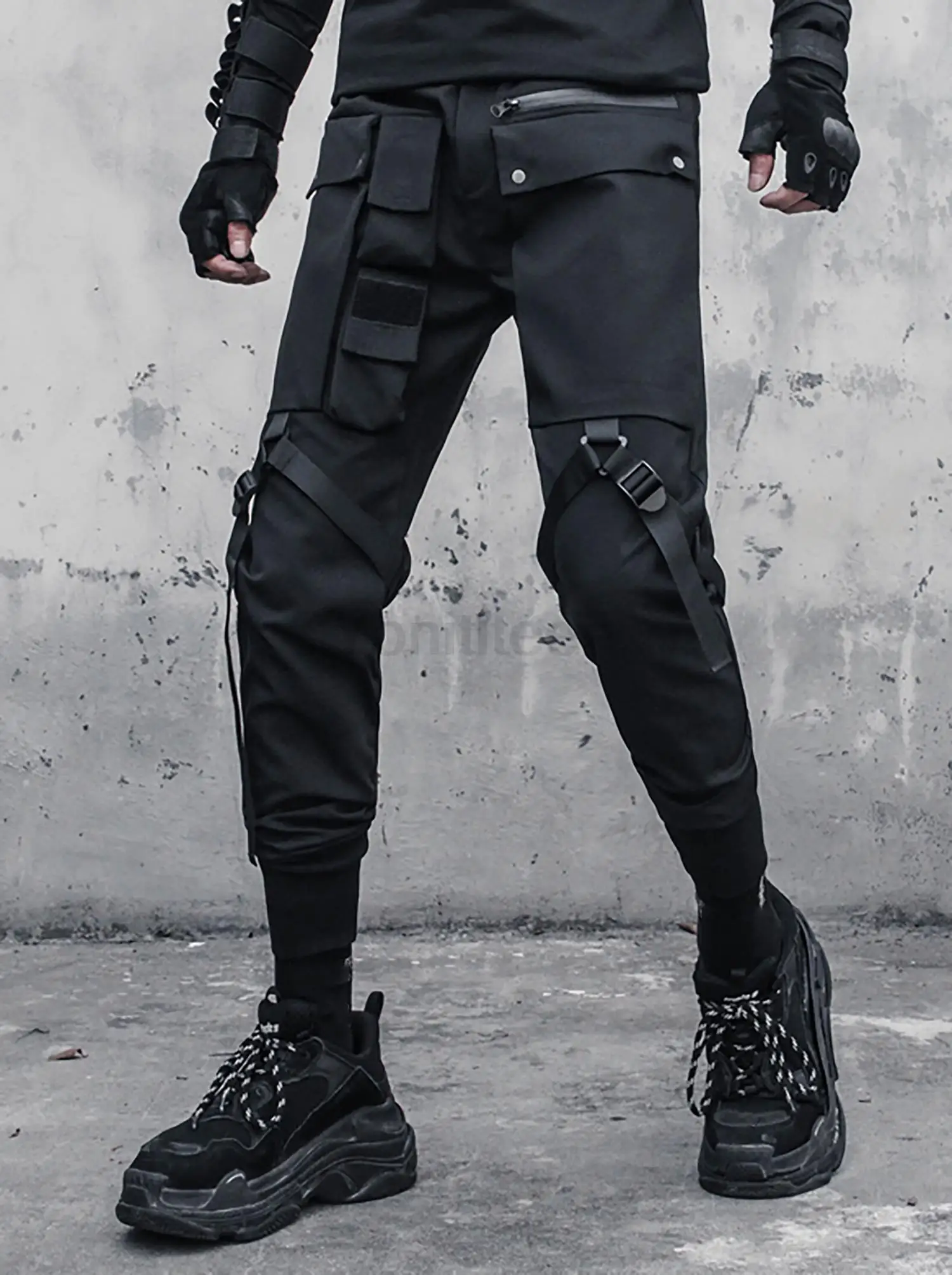 

Брюки-карго мужские с большими карманами и пряжкой, на резинке