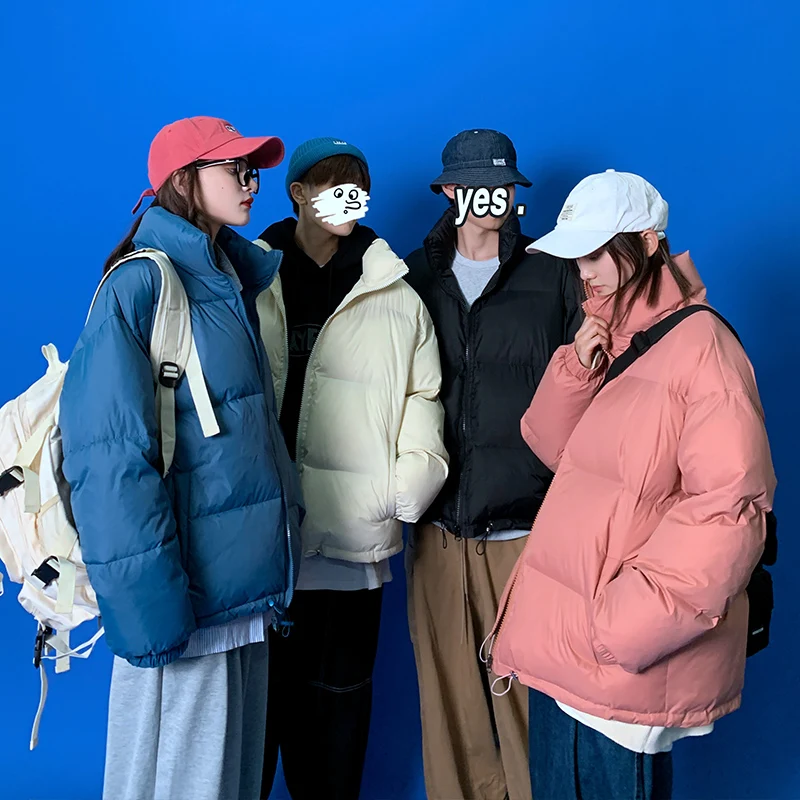 

LEGIBLE Casual Winter Jacket Women Stand Collar Thick Solid Female Coat Loose Warm Parkas Womens