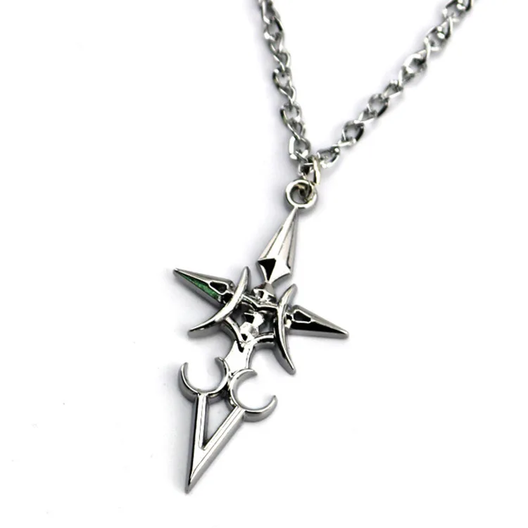 

Wholesale Bulk Anime Fate Stay Night Cross Pendant Metal Necklaces Action Figure Collection Shield Choker Necklace Cosplay