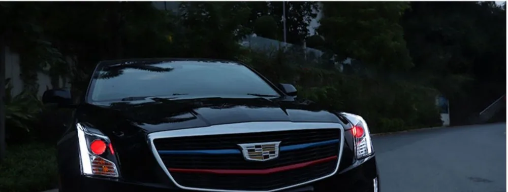 Автомобильный Стайлинг для Cadillac ATS фары- ATS светодиодный фары DRL Биксеноновые линзы Высокий Низкий луч парковка противотуманные фары
