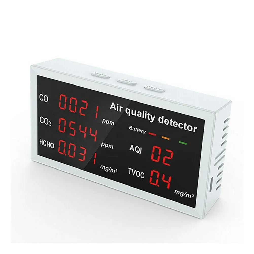 

1 шт. 5 в 1 пневматический монитор luft, цифровой дисплей, CO CO2 AQI HCHO TVOC детектор luft