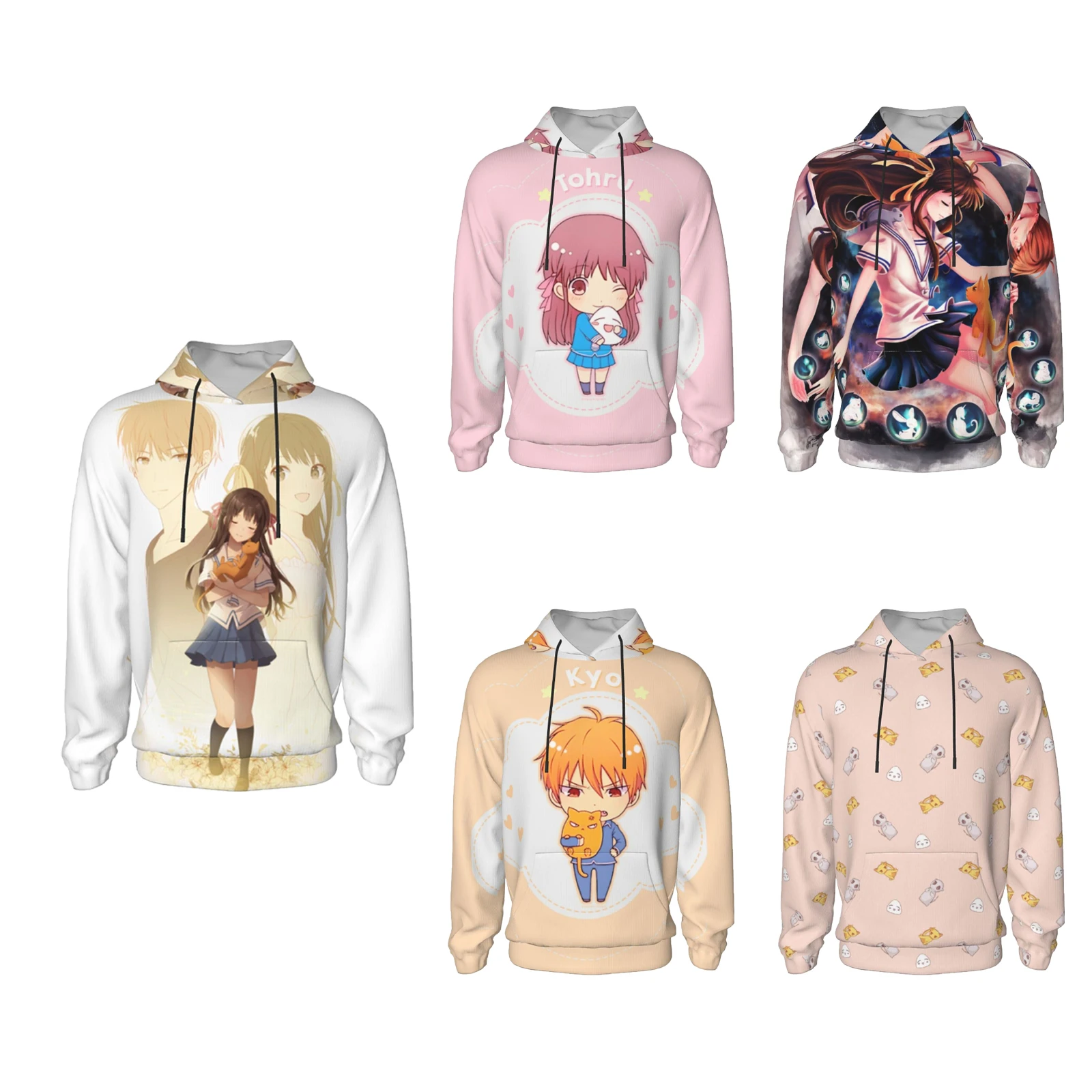 

Свитшот с капюшоном в стиле аниме «фрукты», классическое худи, мягкий пуловер, Флисовая теплая пушистая повседневная одежда с капюшоном