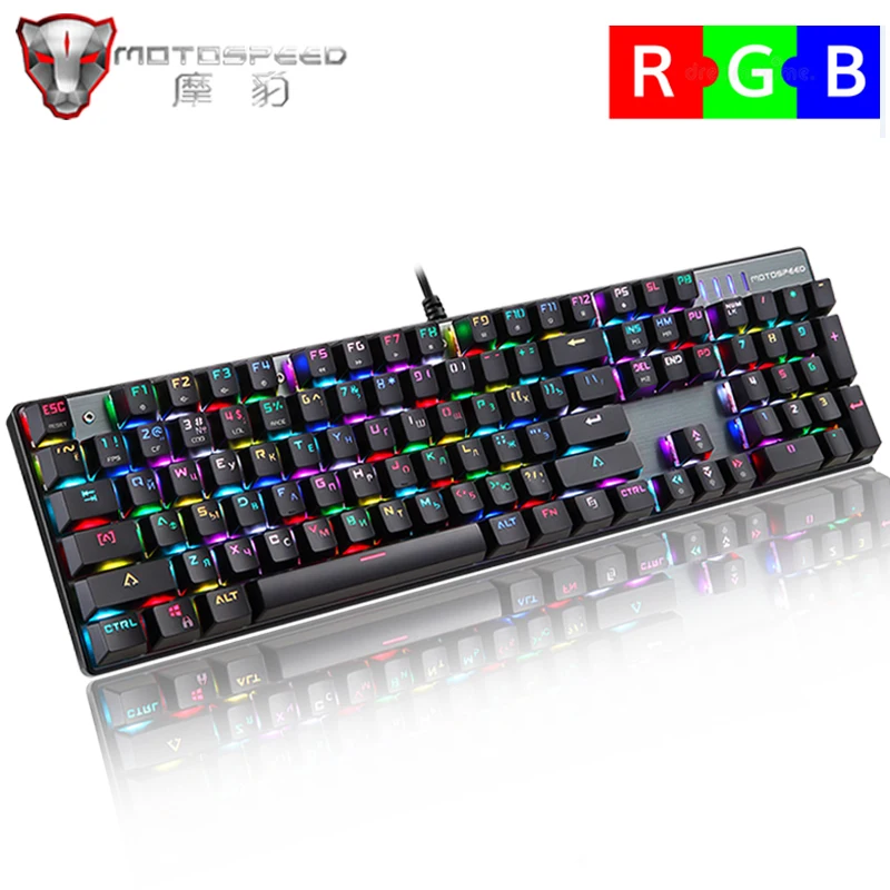 Подлинная Механическая игровая клавиатура Motospeed CK104 со светодиодной RGB