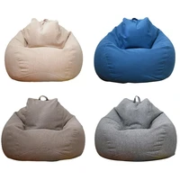 large small lazy sofa cover chairs without filler linen cloth lounger seat removable bean bag pouf puff couch for living room
