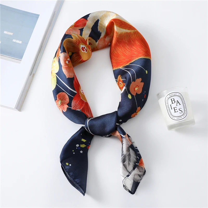 Роскошный брендовый хиджаб с принтом животных лисы Модный женский шелковый шарф