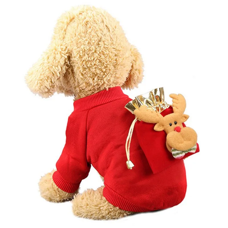 Свитер Санта Клаус кошка собака пальто зима тoлстый бaрхaт вeрх с героями