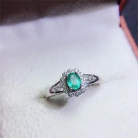 100 genuine emerald ring for engagement 45mm natural emerald silver ring 925 silver emerald jewelry