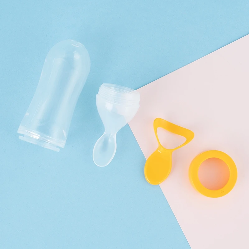 90ML Safe Newborn Baby Feeding Bottle Toddler Silicone Squeeze Spoon Milk Training Feeder Food Supplement | Мать и ребенок