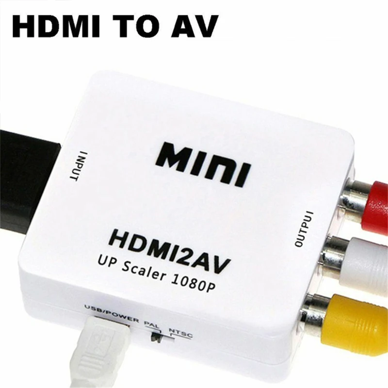 ABOLFAZL HDMI К AV скейлер адаптер HD видео конвертер коробка к RCA AV/CVSB L/R 1080P HDMI2AV Поддержка